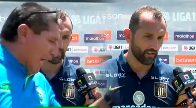 Hernán Barcos declaraba a la prensa, pero fue interrumpido por trabajador de Carlos Stein.