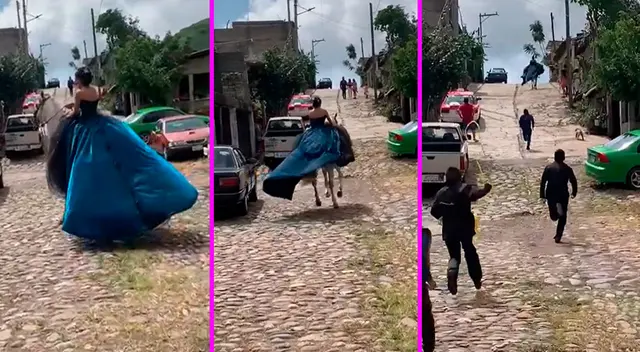 La joven no imaginó que el caballo saldría corriendo.