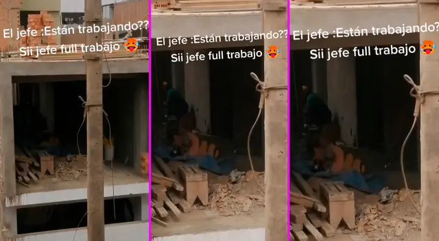 Los obreros fueron captados descansando juntos.