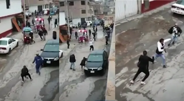 Diferentes ángulos de inadaptados que se pelearon en plena vía pública Diferentes ángulos de inadaptados que se pelearon en plena vía pública