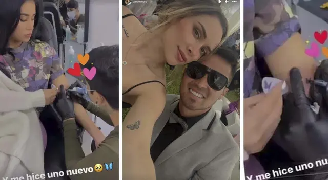 Melissa Paredes se tatuó una mariposa, similar al de Ale Venturo.