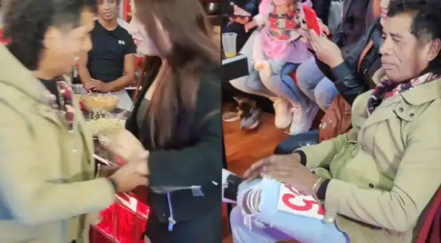 Al ritmo de la cumbia sacó a bailar a la señorita. Al ritmo de la cumbia sacó a bailar a la señorita.