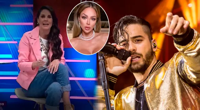 Rebeca Escribens asombrada de la cantidad de personajes del espectaculo en concierto de Maluma.