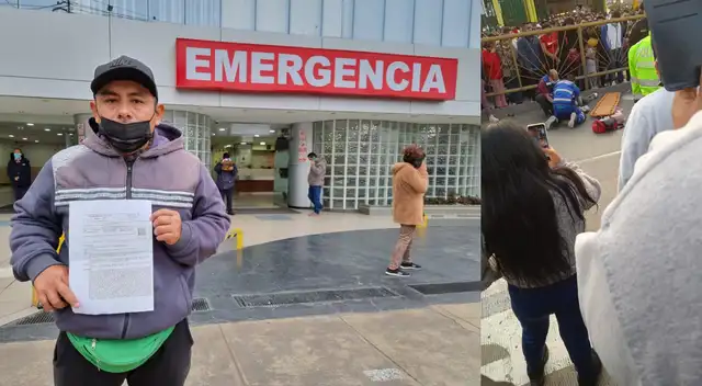 Padre de la menor en los exteriores del nosocomio donde se encuentra su hija en UCI