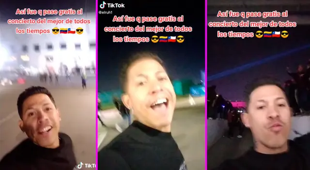 El joven llegó corriendo hasta el concierto e ingresó con normalidad.