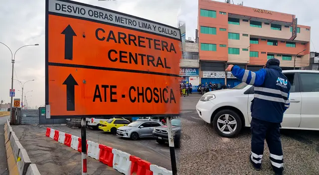 Volvieron a abrir tramo de la Carretera Central que estaba cerrada por obras de Línea 2 del Metro de Lima.