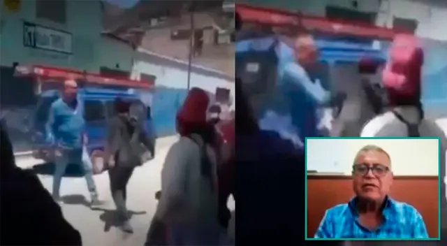 Periodista de agrede a una mujer en Tarma y pobladores casi lo linchan.