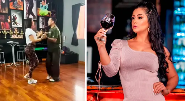 Karla Tarazona feliz por sus clases de baile.