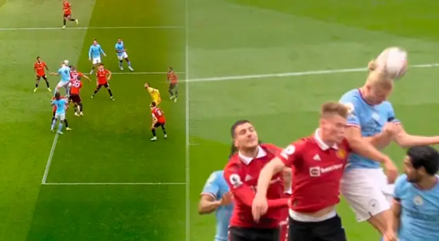 Haaland pone el 2-0 para el Manchester City ante Manchester United.