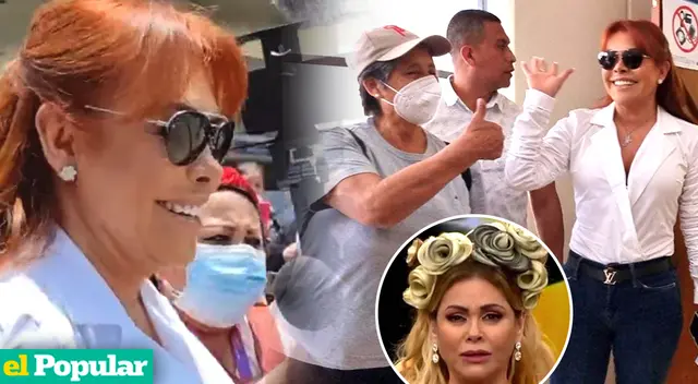 Magaly Medina recibe lluvia de popularidad en su local de votación mientras sus fans despachan a Gisela Valcárcel.