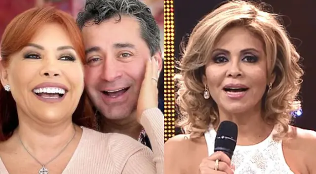 Magaly Medina pasa al lado de su esposo antes de responderle a Gisela Valcárcel