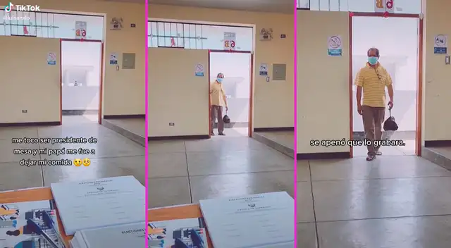 La conmovedora escena del padre y el hijo se hizo viral en TikTok. La conmovedora escena del padre y el hijo se hizo viral en TikTok.