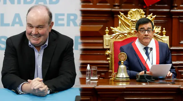 Rafael López Aliaga y a la derecha el presidente del Congreso Rafael López Aliaga y a la derecha el presidente del Congreso