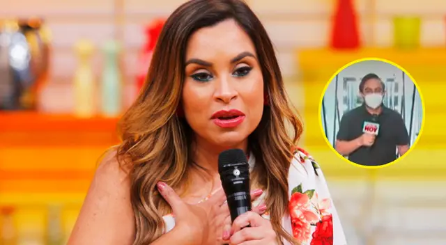 Ethel Pozo le exige a reportero quitarse la mascarilla, pero le aclara; Ethel Pozo le exige a reportero quitarse la mascarilla, pero le aclara;