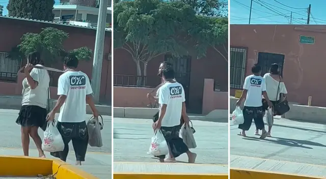 La pareja fue captada caminando tranquilamente por la calle. La pareja fue captada caminando tranquilamente por la calle.