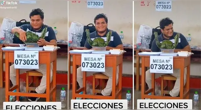 Es viral en TikTok. El peruano se fue como miembro de mesa por primera vez y su mamá lo sorprendió con menú.