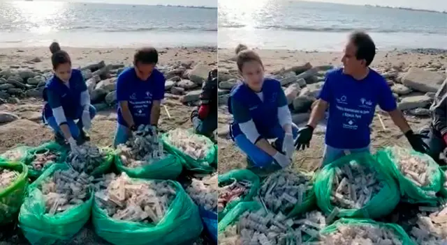Vacunas encontradas en playa del Callao Vacunas encontradas en playa del Callao