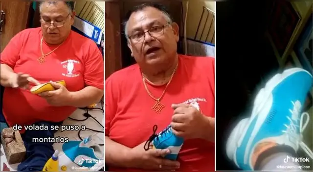 La hija mostró a sus seguidores en TikTok cómo su padre le hizo unas zapatillas personalizadas y se volvió viral.