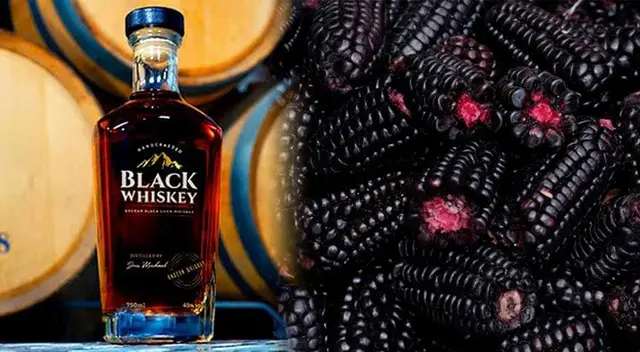 Licor Black Whiskey fue elaborado con maíz morado de la variedad INIA 601. Licor Black Whiskey fue elaborado con maíz morado de la variedad INIA 601.