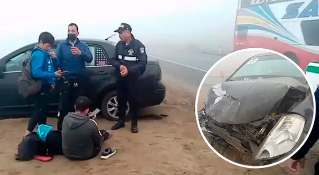 Al menos cinco personas resultaron heridas tras el cuádruple choque en la variante de Pasamayo.