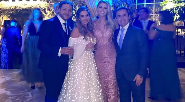 Ethel Pozo y Julián Alexander junto a la próxima pareja de esposos, Brunella Horna y Richard Acuña.