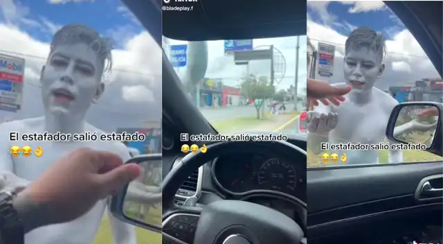 Chofer del auto reaccionó de una manera que el joven no tomó en cuenta.