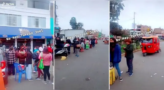 Un vecino captó largas colas afuera de la panadería donde se vende los Turrones Joel y es viral en TikTok.