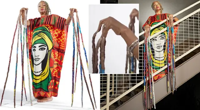 Diana Armstrong muestra sus uñas gigantes.