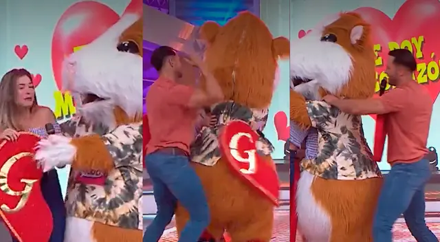 Fabio Agostini no aguantó que el 'Cuy' de EBT se pase de la raya y abrace a su novia Gabrieli Moreira. Fabio Agostini no aguantó que el 'Cuy' de EBT se pase de la raya y abrace a su novia Gabrieli Moreira.