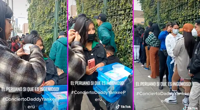 La joven recorrió las largas colas para ofrecer su emprendimiento. La joven recorrió las largas colas para ofrecer su emprendimiento.