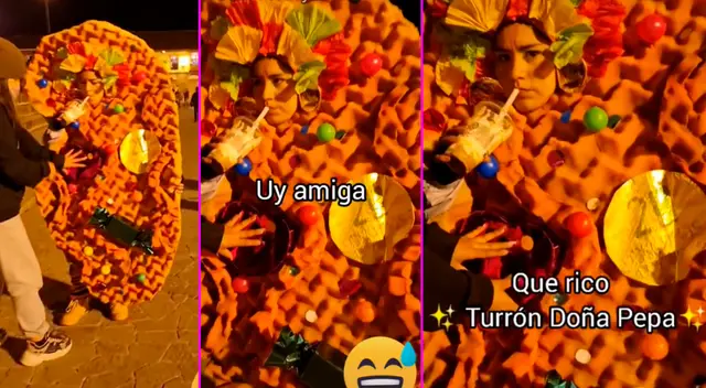 La joven se disfrazó de una 'tanta wawa' y su disfraz es viral en TikTok.