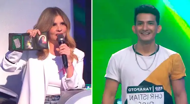 Johanna San Miguel revisa la billetera de joven.