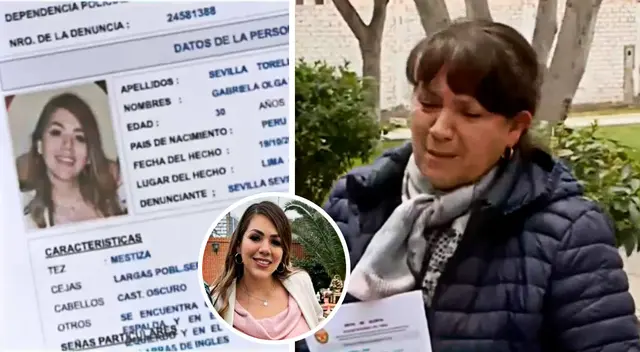 Surco. Gabriela Olga Victoria Sevilla Torello, de 31 años, se encuentra desaparecida desde la noche de este último miércoles.
