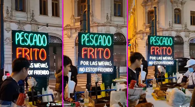El vendendor se hizo viral en TikTok con su divertido cartel de ventas.