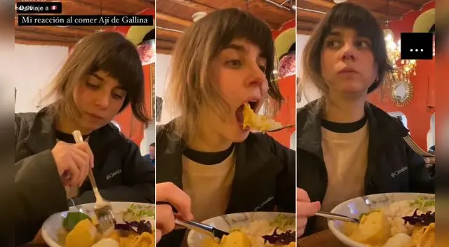 La joven chilena se animó a probar conocido plato peruano. La joven chilena se animó a probar conocido plato peruano.