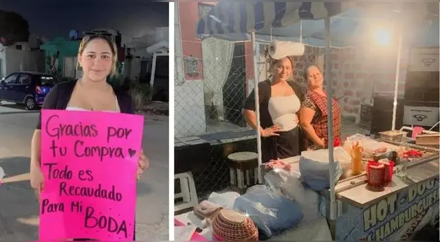 La mujer puso su negocio de hot dogs y hamburguesas para poner algo de dinero en su boda en México.
