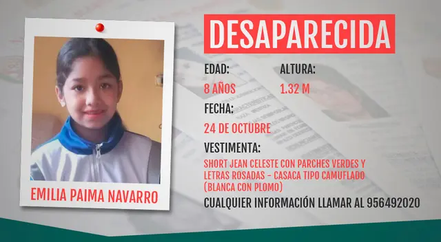 La pequeña Emilia se encuentra desaparecida desde la noche de este último lunes. La pequeña Emilia se encuentra desaparecida desde la noche de este último lunes.