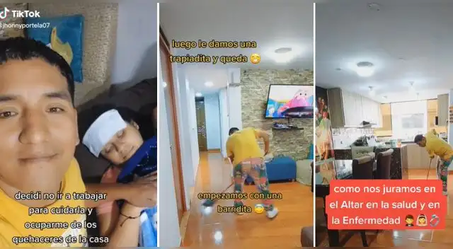 El gesto del hombre con su esposa se volvió viral en las redes sociales. El gesto del hombre con su esposa se volvió viral en las redes sociales.
