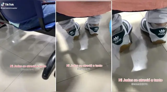 El muchacho se hizo viral en TikTok por usar unas zapatillas de una peculiar marca que llamó la atención. El muchacho se hizo viral en TikTok por usar unas zapatillas de una peculiar marca que llamó la atención.