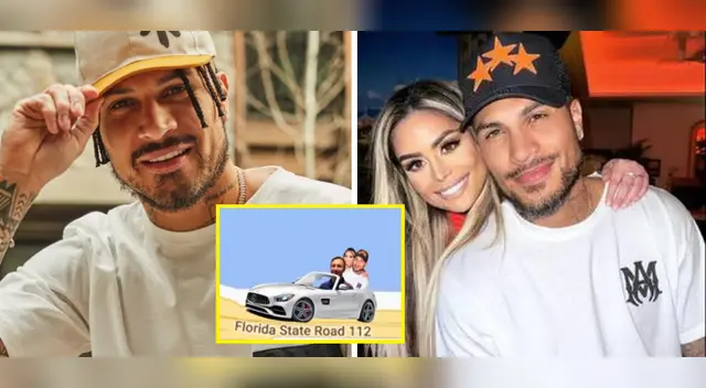 Paolo Guerrero y dominicana tuvieron accidente en Miami.