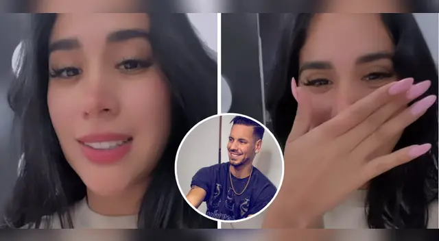 Melissa Paredes es sorprendida por Anthony Aranda.