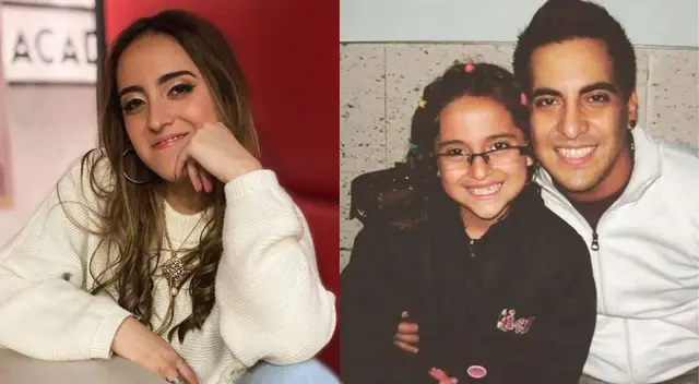 Mafer Portugal cuando era niña al lado de su padre, Tommy Portugal Mafer Portugal cuando era niña al lado de su padre, Tommy Portugal