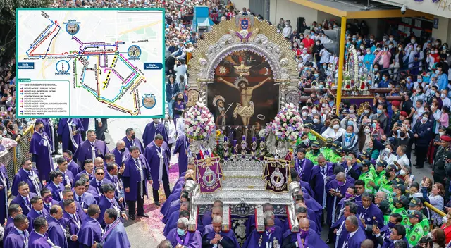 Cuarto y quinto recorrido del Señor de los Milagros, tendrá algunos desvíos para los conductores.