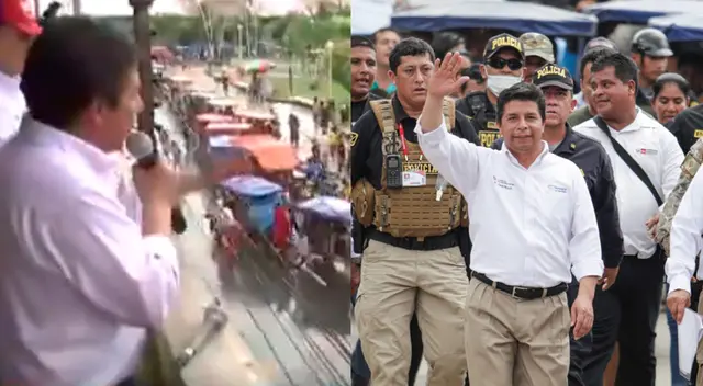 Todos los pobladores del lugar se comenzaron a retirar y dejaron hablando solo al mandatario.