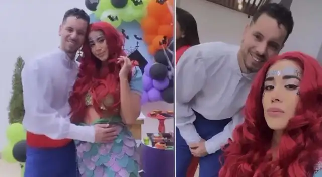 Anthony Aranda y Melissa Paredes se lucen con sus disfraces de Halloween.