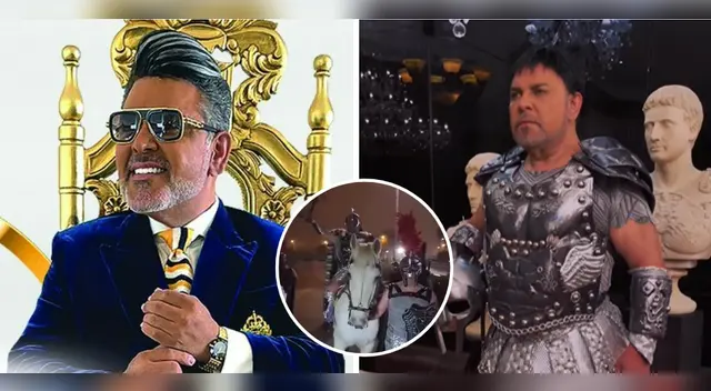 Andrés Hurtado se disfraza de gladiador.