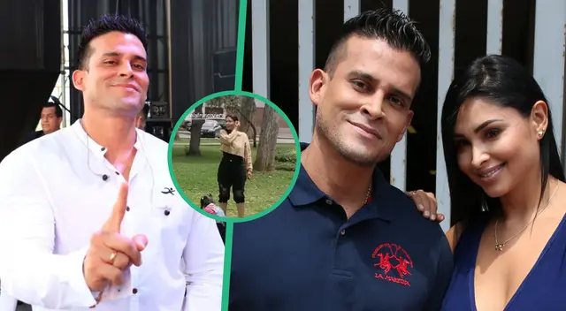 Pamela Franco se asusta con los ladridos de un animal y Christian Domínguez la vacila: "Un perrito"