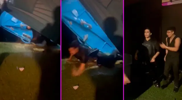 El joven no pensó que sus amigos le jugarían una broma así.