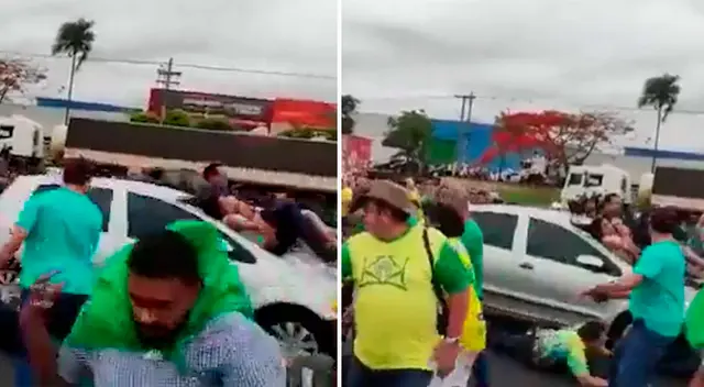 El vehículo avanzó contra la multitud y los dejó tendidos en la pista.