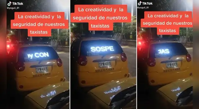 El peculiar mensaje del taxista se volvió en redes sociales.